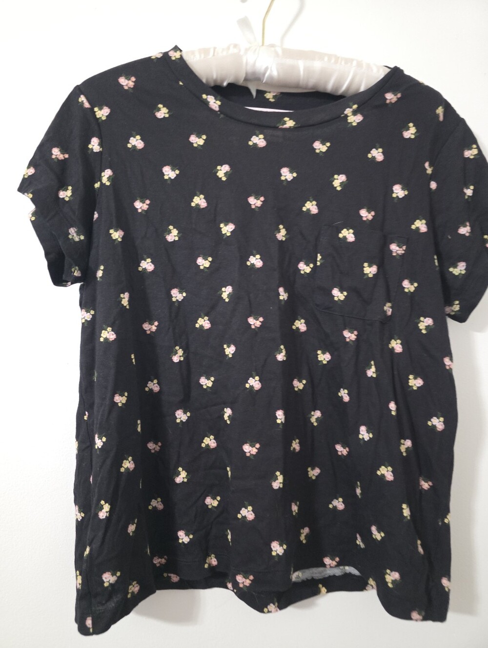 Girls' Black Floral Pocket Tee Victoria SECRET